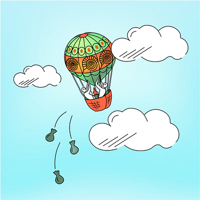 Balloon and Ballast ballast balloon deliverance design hurricane illustration storm vector