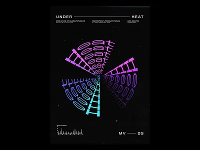 Type Poster - UNDER - HEAT coverdesign graphicdesign heat poster posterdesign print retro sci fi stars starship typography typography art visualgraphics