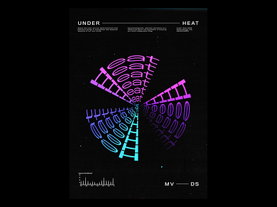 Type Poster - UNDER - HEAT coverdesign graphicdesign heat poster posterdesign print retro sci fi stars starship typography typography art visualgraphics
