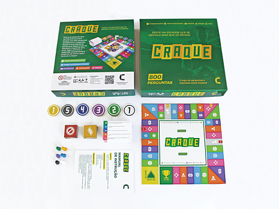 Craque boardgame board board game game game design icons logo packaging player player card quiz soccer stadium token