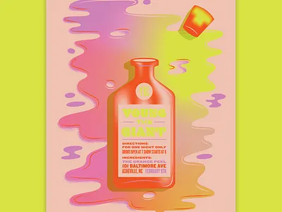 Young the Giant Gig Poster color design gigposter illustration music poster