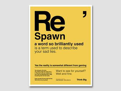 Respawn art clean cover design helvetica layout minimal poster respawn typeface typography yellow