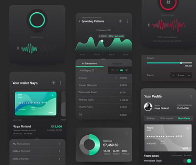 Vault Finance App brand design dark ui illustration product design ui design ux design