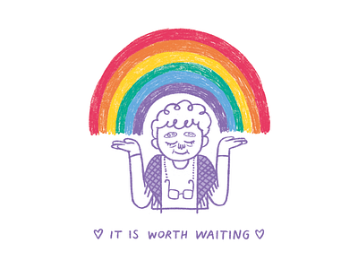 It s worth waiting digital digital illustration digitalart illustration procreate app procreate art rainbow wait