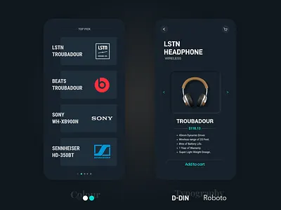 Headphone Store app clean creative dark design easy headphone interactive minimal modern modern design music neomorphism simple ui ui design uidesign uiux ux uxresearch