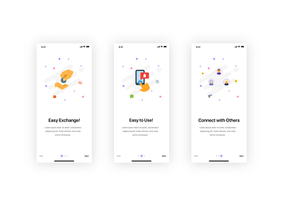 DAY 023 - ONBOARDING app design flat icon illustration illustrator minimal ui ux vector