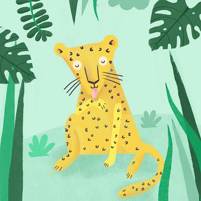 Leopard illustration kidlit art leopard