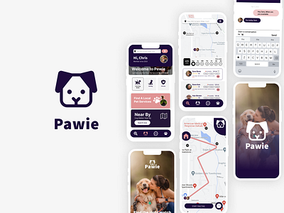 Pawie Dog Walking app dribble figma productdesign