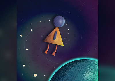 Shape in Space art geometry grit illustration illustrator shape space space art spaceman texture vector illustration