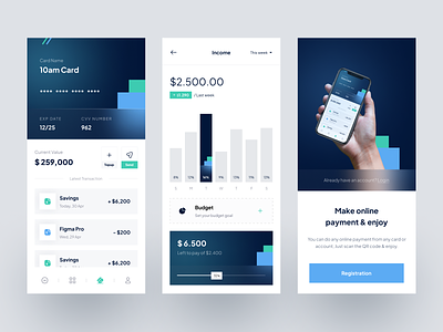 Personal Payment - Mobile App app app design bank bank app bank card card dashboard mobile app pay payment paypal saving savings spalash stats welcome