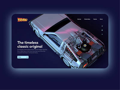 Back to the future 80s 80s style app back to the future blue car card color delorean design future futuristic inspire neon purple site ui ux vapor wave vaporwave