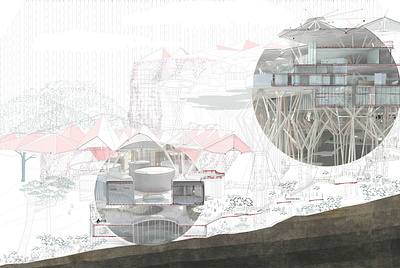 Constructive section. International Research Center. 3d art 3dsmax architecture artwork design illustration