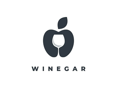 Winegar apple brand branding doublemeaning logo logodesign negativspace vector wine