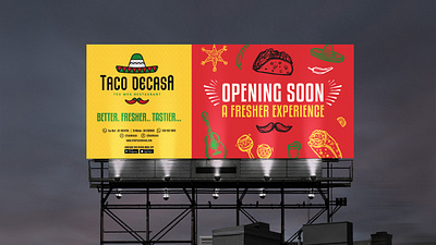 Taco Decasa OOH advertising billboard hoarding indoors opening soon outdoors