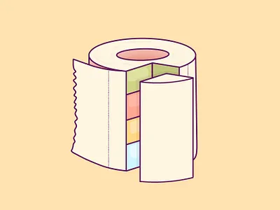 Cake cake cute design food funny graphic humor illustration kid minimal pastel rainbow toilet toilet paper