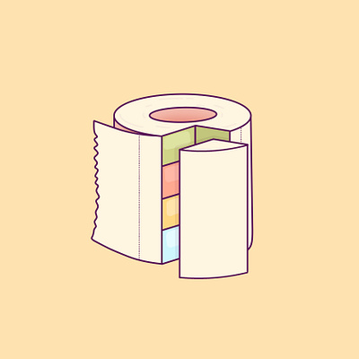 Cake cake cute design food funny graphic humor illustration kid minimal pastel rainbow toilet toilet paper