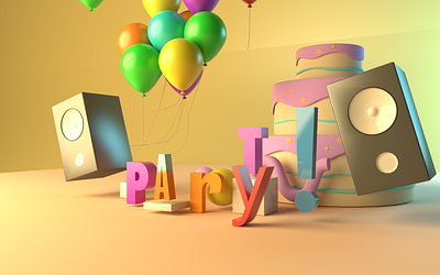 Party time 3d cinema4d