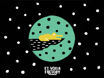 crocodile black croco crocodile cute flat illustration pattern yellow