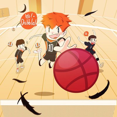 Small Giant illustraion volleyball