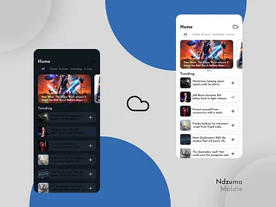 Cloud News app mobile mobile app design news app xd