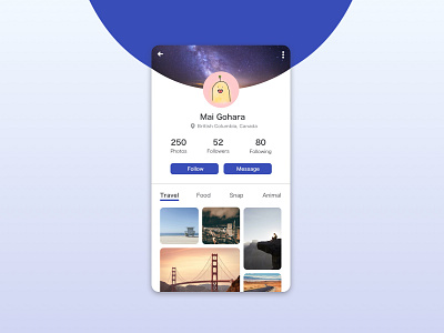 DailyUI006 dailyui mobile app mypage sns ui