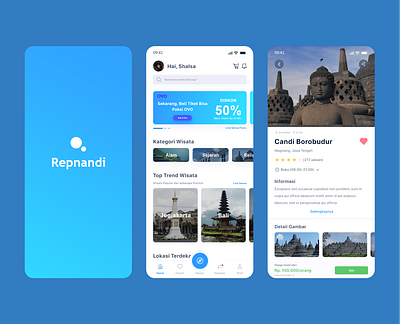 Repnandi (Tour) app cute design home mobile app mobile design mobile ui tourist tout ui ux