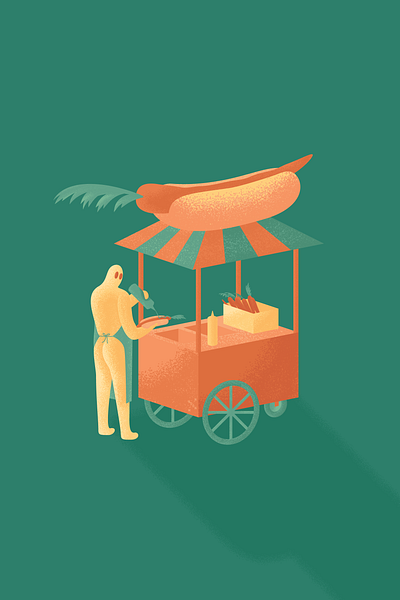 Veggie Dog canada carrot coronavirus covid 19 covid19 epidemic food foodshortage foodstall hotdog hotdogstand illustration meat vancouver vector vector illustration vegetarian vegetarianism veggiedog virus
