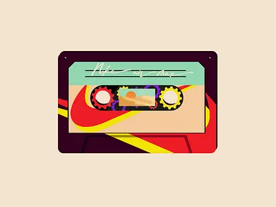 Nike cassette vintage air max cassette cog desert flashy illustration illustration art illustrator logo nike nike air max purple red speed trip vintage yellow