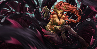 Zyra Fan Art battle maiden concept art concepts digital art digital illustration digitalart illustration leagueoflegends plant illustration plants zyra