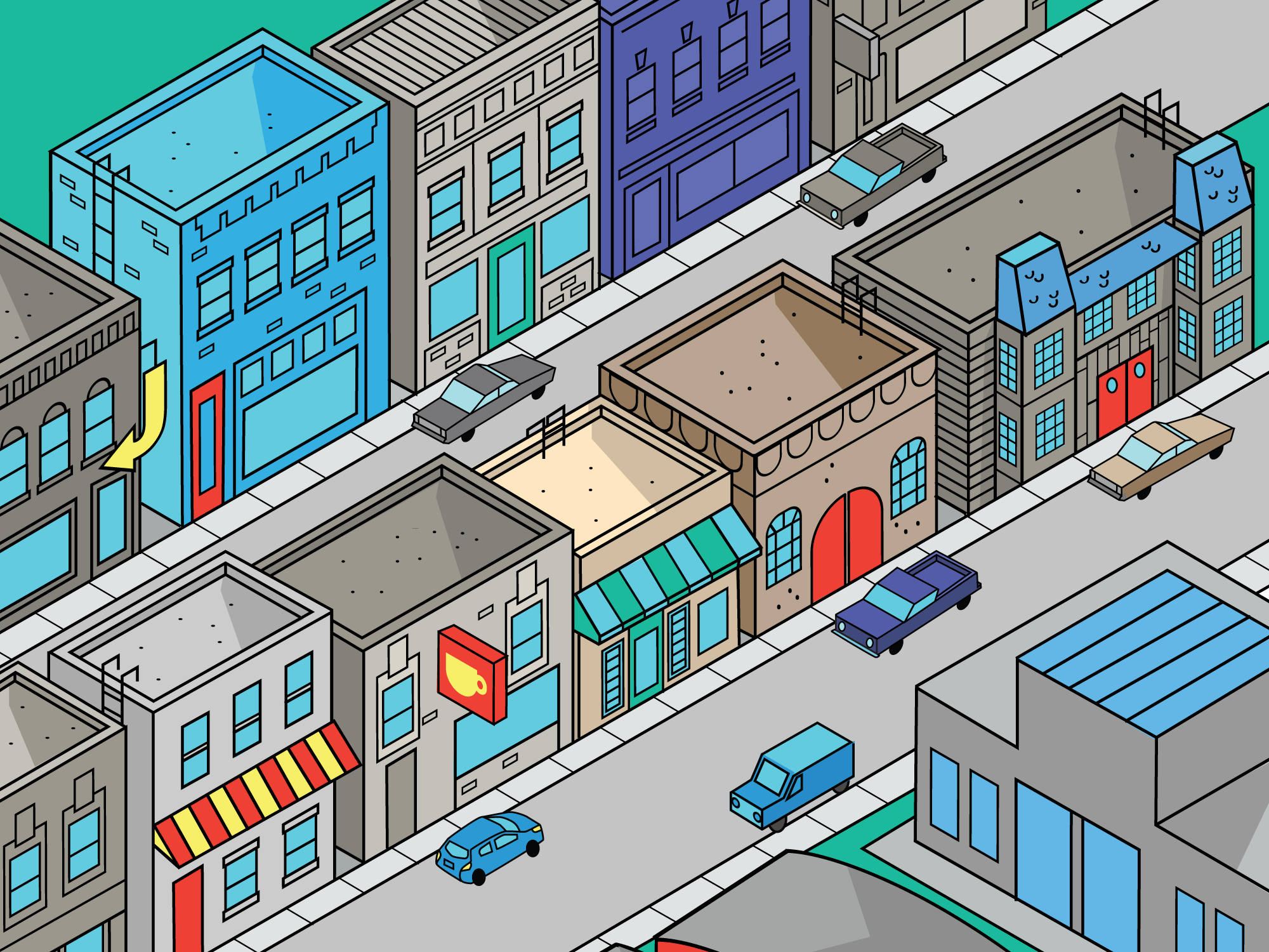 Isometric City (WIP) isometric illustration restaurants