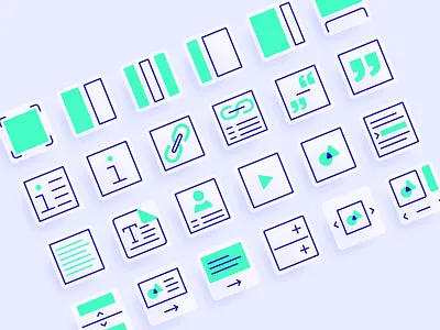 Content element icons design flat graphic design grid icon icon design icon set iconography illustration illustrator quote text ui ui design