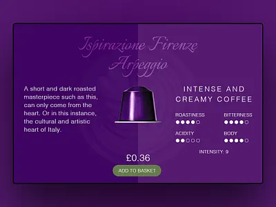 Nespresso Coffee Pod coffee dailyui design ecommerce webdesign website websitedesign
