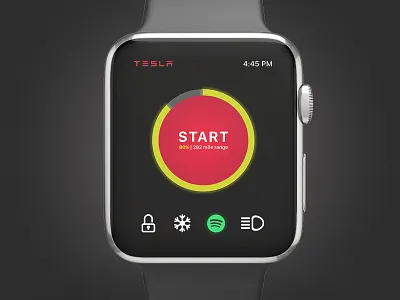 UI Challenge Day 046 - Remote Start apple watch tesla ui ui challenge ui design