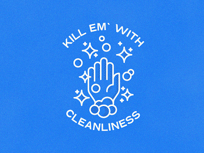 Kill Em' With Cleanliness coronavirus covid design fun grain handsanitizer illustration poster sanitizer soap vector washyourhands