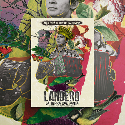 Landero: La Tierra que Canta Poster collage cumbia film music poster