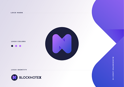 BlockNoteX logo version #3 block block chain blockchain crypto crypto currency cryptocurrency ethereum gold gold backed logo logo identity logo type logotype n logo purple logo x logo