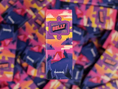 Belly Bar cabin chocolate client gift cozy illustration packaging underbelly