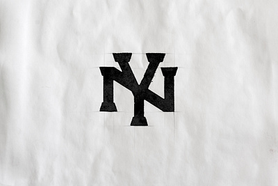 8it NY // Monogram branding design distress ink logo print texture typography