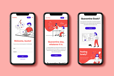 SendHelp Quarantine App app branding design illustration illustrator typography ui ux web website