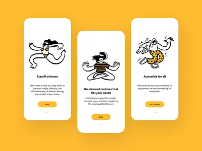 Workout App Onboarding Screens 100 days of ui 100daysofui daily ui daily ui challenge dailyui dailyuichallenge fitness app mobile app mobile ui onboarding ui design workout app