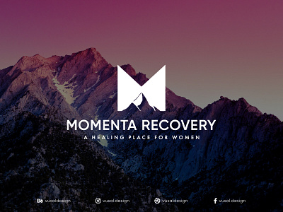 Momenta Recovery art brand branding design flat icon lettering logo logotype typography