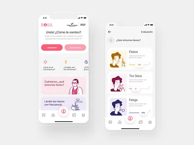 ROSA app — Conceptualización app codiv coronavirus productdesign ui