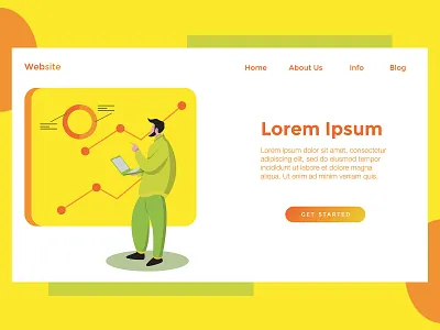 Landing page for finance website background banner business concept design finance flat icon illustration internet landing marketing mobile money page technology template vector web website