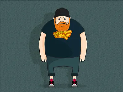 Hypebeast beard bearded man design ginger hype illustration illustrator sneakerhead tshirt vector