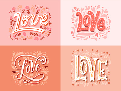 "Love" lettering collection art design freepik illustration illustration art lettering lettering art lettering artist type typography