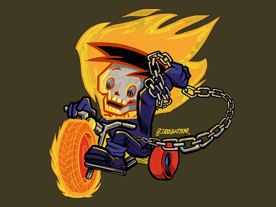 Bobby's World X Ghost Rider 90s 90s kid bobbys world comics drawing ghost rider illustration ilovethe90s marvel comics mashup thick lines tshirtdesign