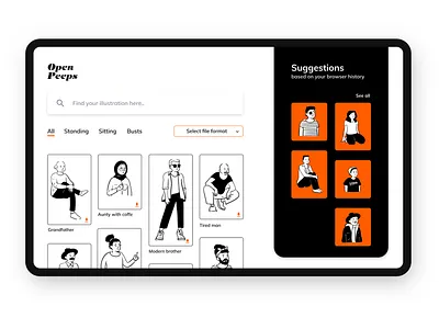 Image Search black and white dailyui design illustration light background openpeeps ui ux ux ui web app web design web ui web ux webdesign white