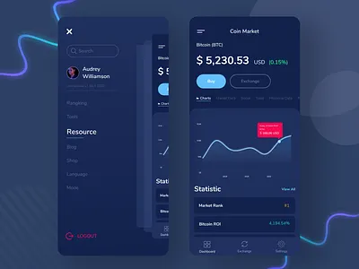 Coin Market App application buy clean design coin crypto cryptocurrency dark dark mode dribbbleweeklywarmup mobile mobile app money send sent simple transaction ui uiux ux wallet