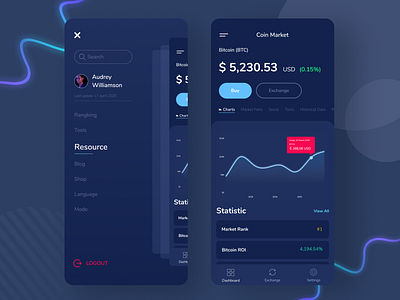 Coin Market App application buy clean design coin crypto cryptocurrency dark dark mode dribbbleweeklywarmup mobile mobile app money send sent simple transaction ui uiux ux wallet