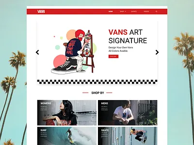 Vans Off The Wall art design digital art digital design figma homepage homepagedesign interface landingpage skate surf ui ui design user experience user interface ux design vans web design